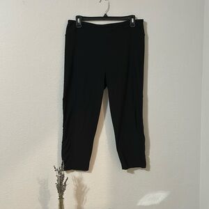 Black Capri Leggings with a sheer split on legs, never worn, No Boundaries, XL